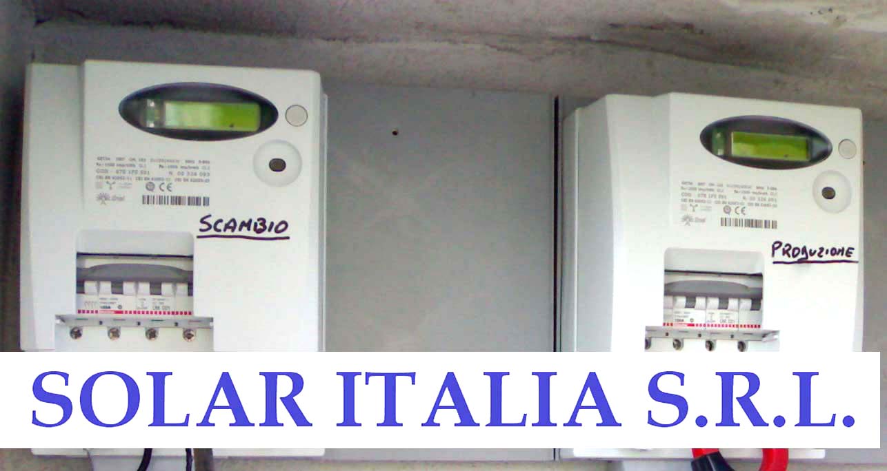 impianto fotovoltaico contatori misuratori dell' energia prodotta per l'incentivo e l'energia scambiata con la rete